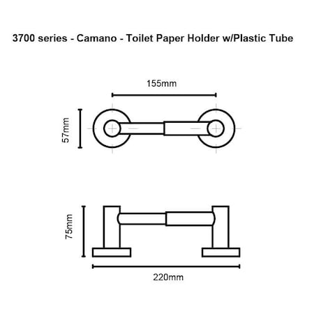 Orca Hardware Toilet Paper Holder With Plastic Tube, CH Polished Chrome Finish 3752-CH